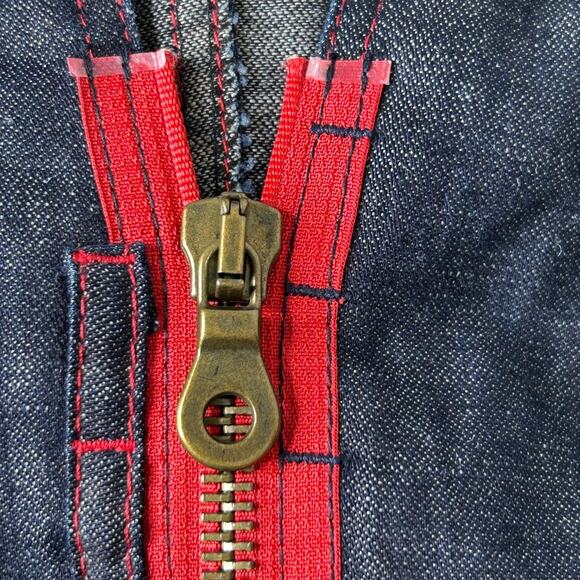 OHDD Save The Queen Blue Denim Jacket Dress Graphic Print Size 30 M - Picture 14 of 16